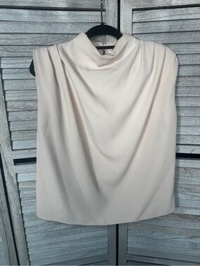 Amanda Uprichard Fabienne Draped Cowl Top Bone L
